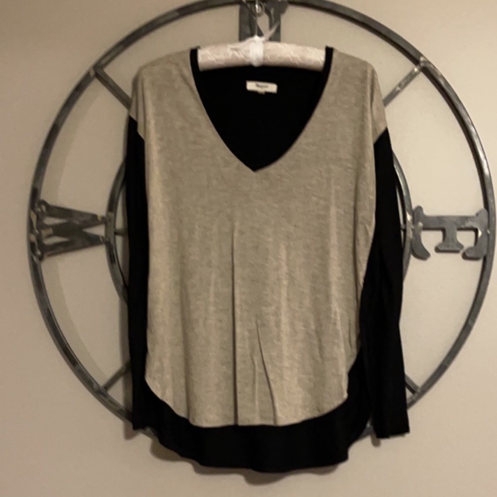 Womens Madewell Anthem Long Sleeve V Neck Shirt